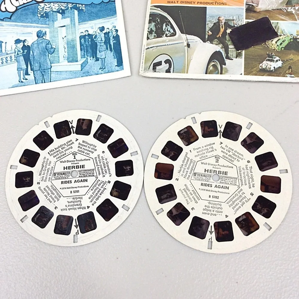 Vintage 1974 GAF View Master Herbie Rides Again 3 Reel Set B578 World of Disney